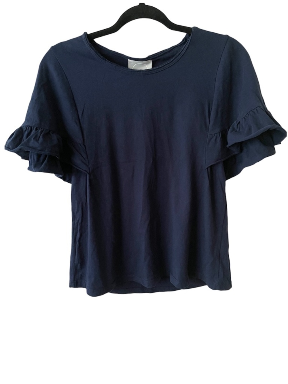 Navy blue ruffle t-shirt